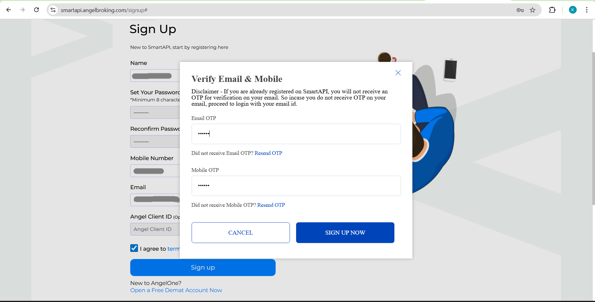 AngelOne Login Screenshot