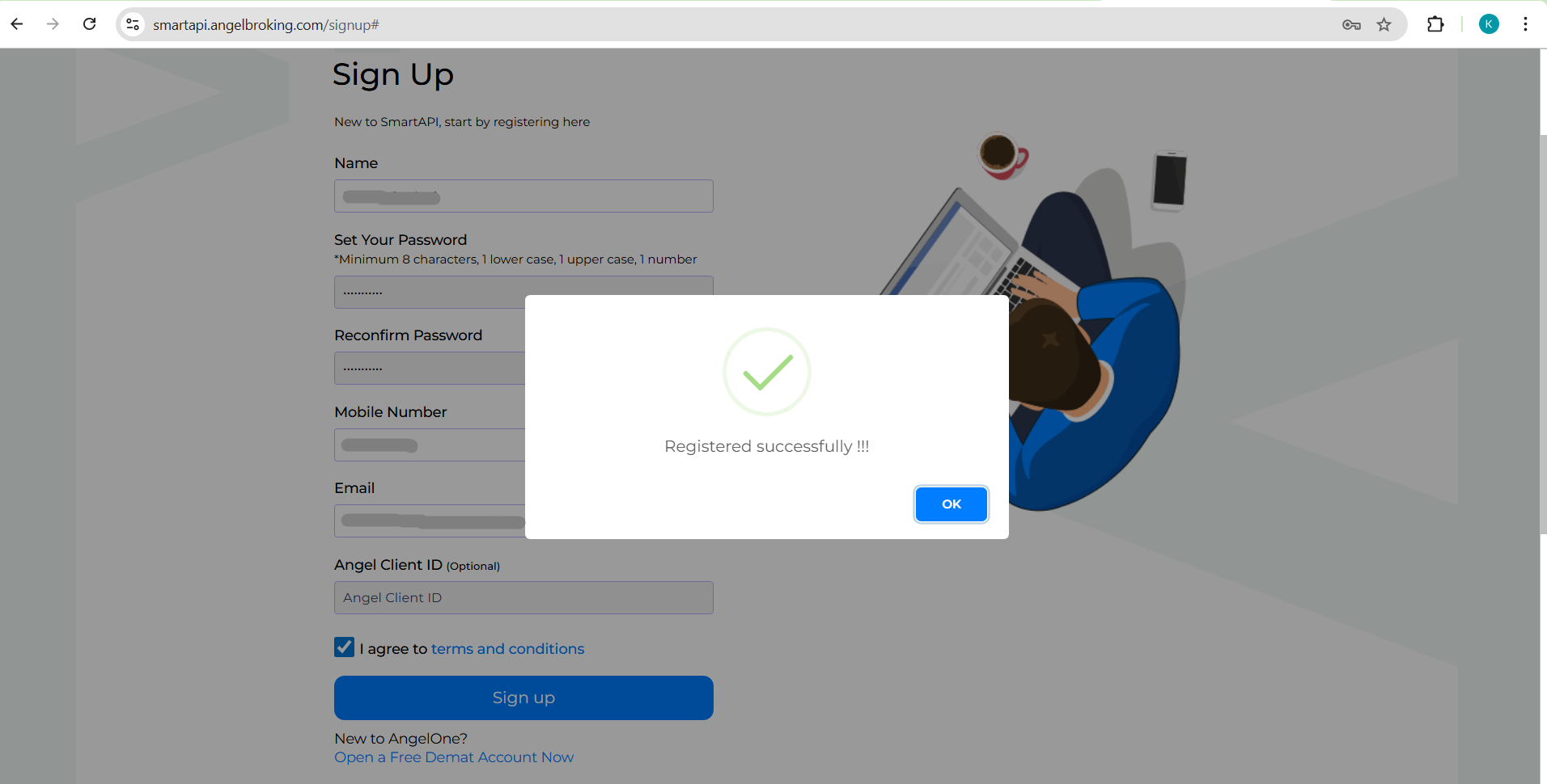 AngelOne Login Screenshot