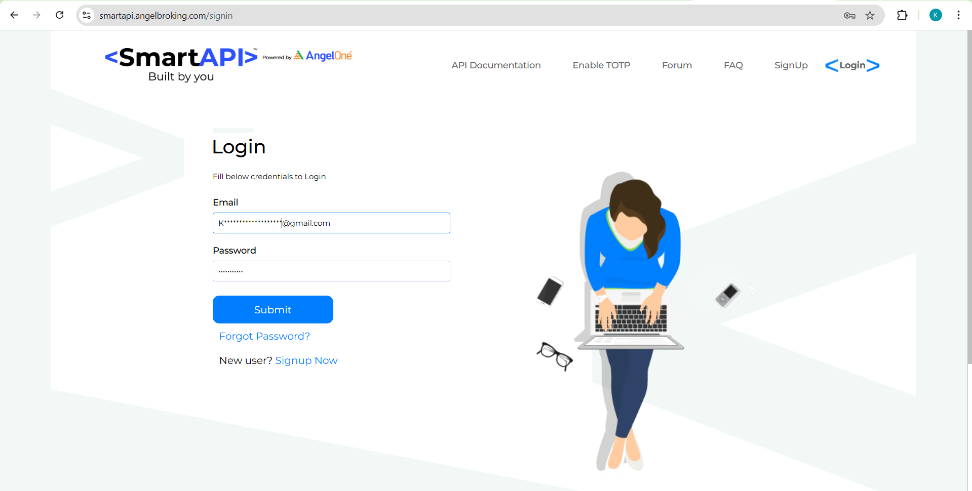 AngelOne Login Screenshot