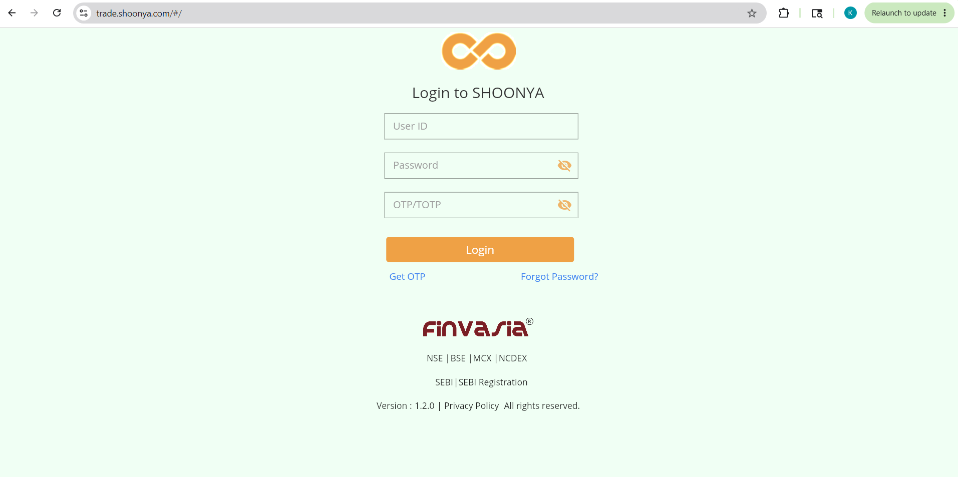 Shoonya Login