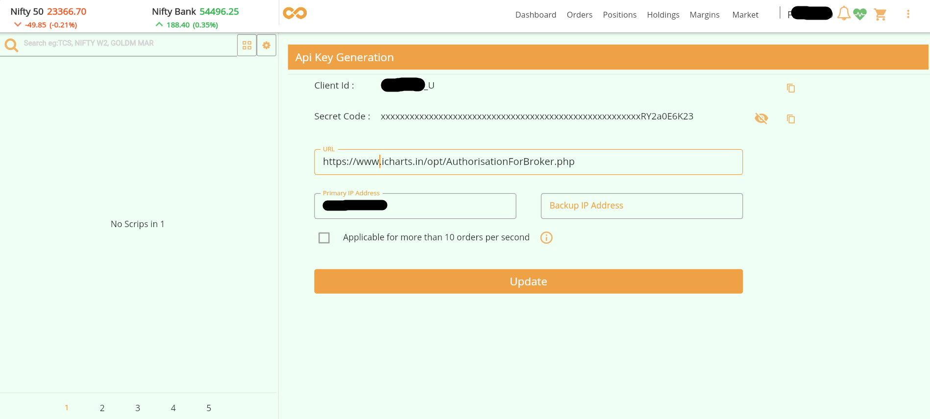 Client ID and Secret Code