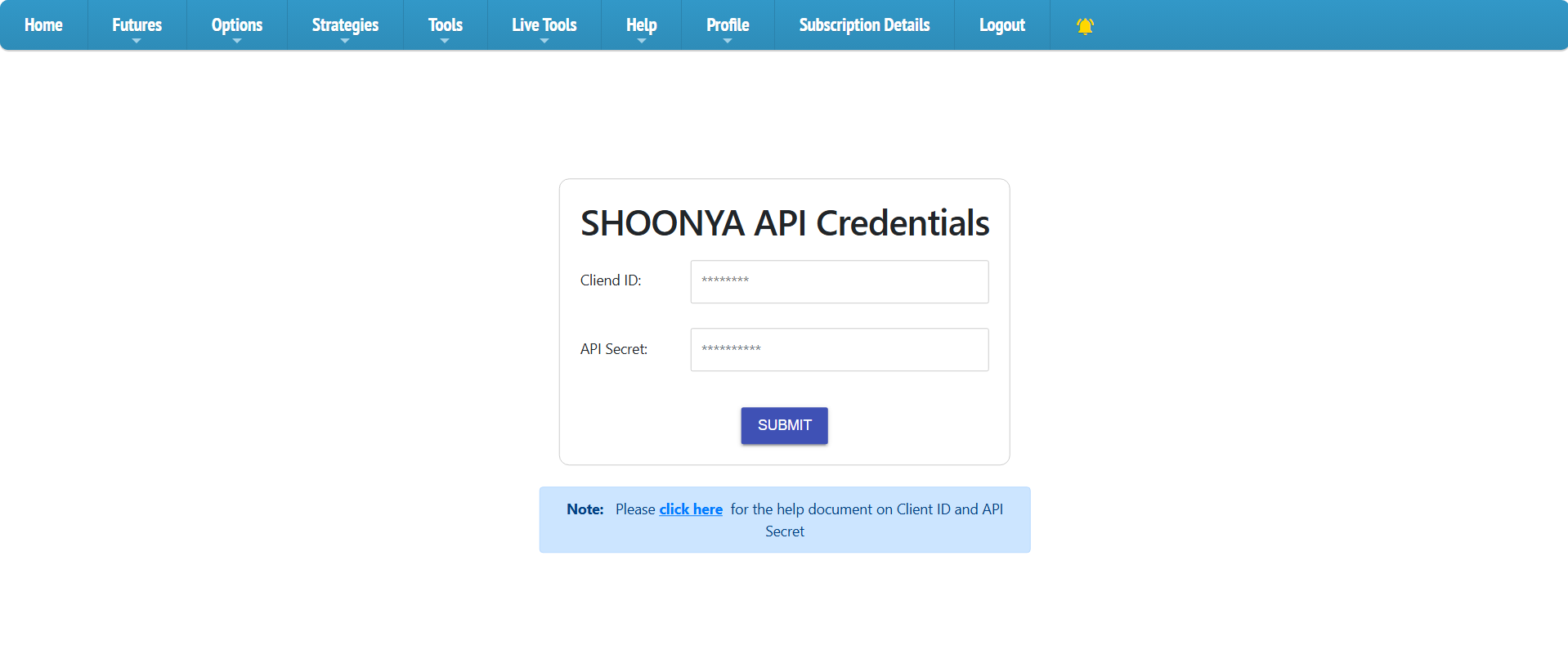 Enter Credentials